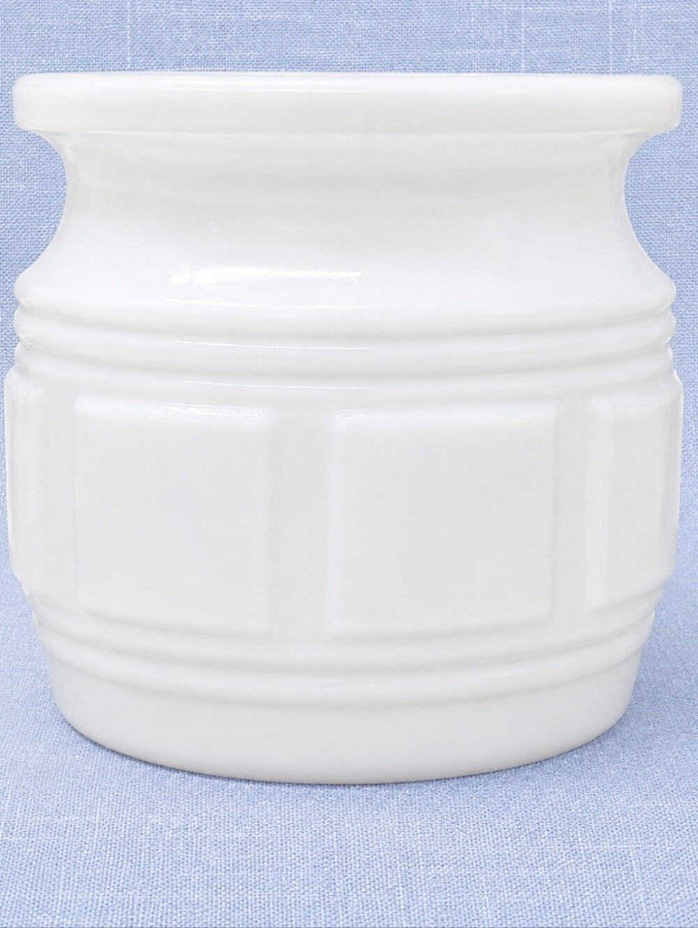 Vintage White Milk Glass Jardiniere Cachepot Vase | Coastal Cottage Americana - Picture 2 of 12